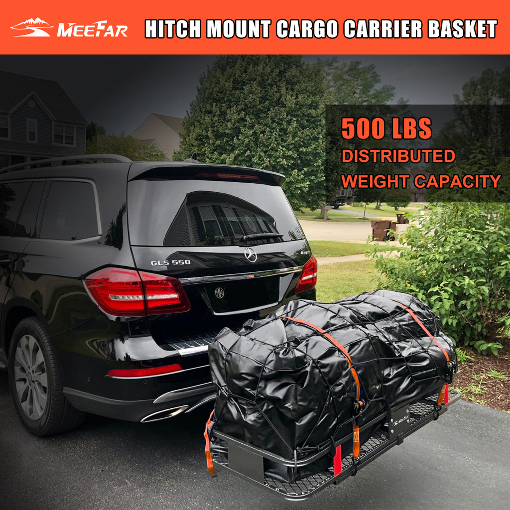 MeeFar Roof Top Rack 51 x 36 x 5 Cargo Carrier Basket & 15 Cubic Feet  Rooftop Waterproof Bag Fit All Car SUV with Cross Bars