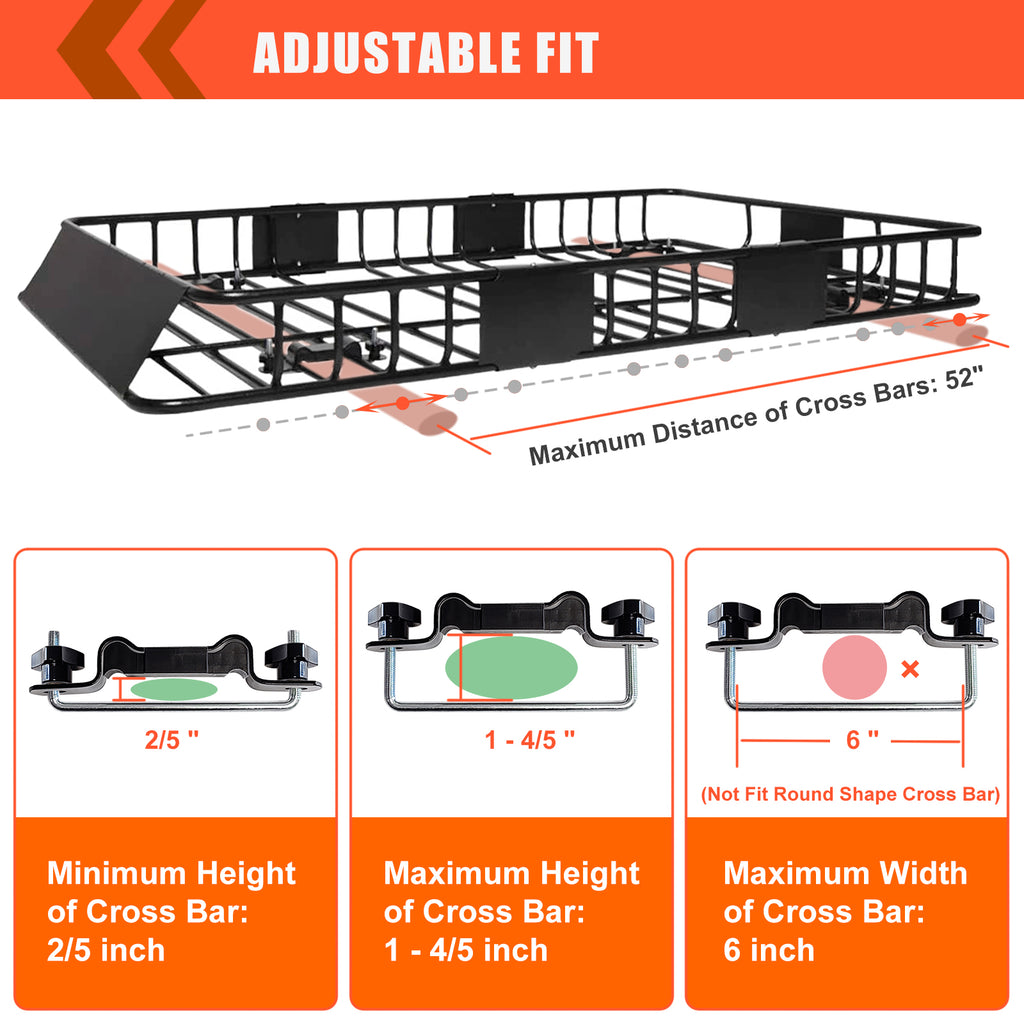 MeeFar Roof Rack Carrier Basket Universal Rooftop 65