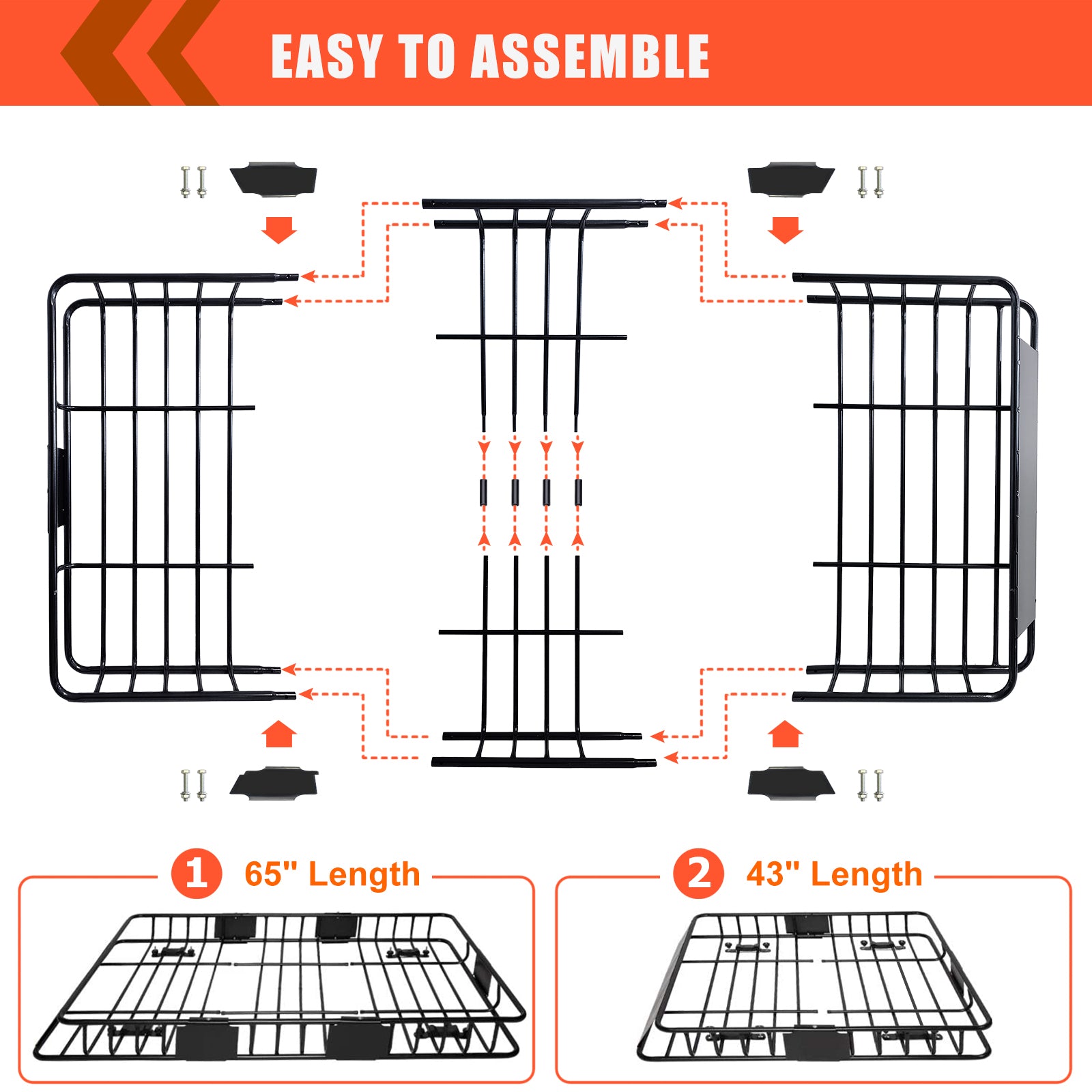 MeeFar Roof Rack Carrier Basket Universal Rooftop 65