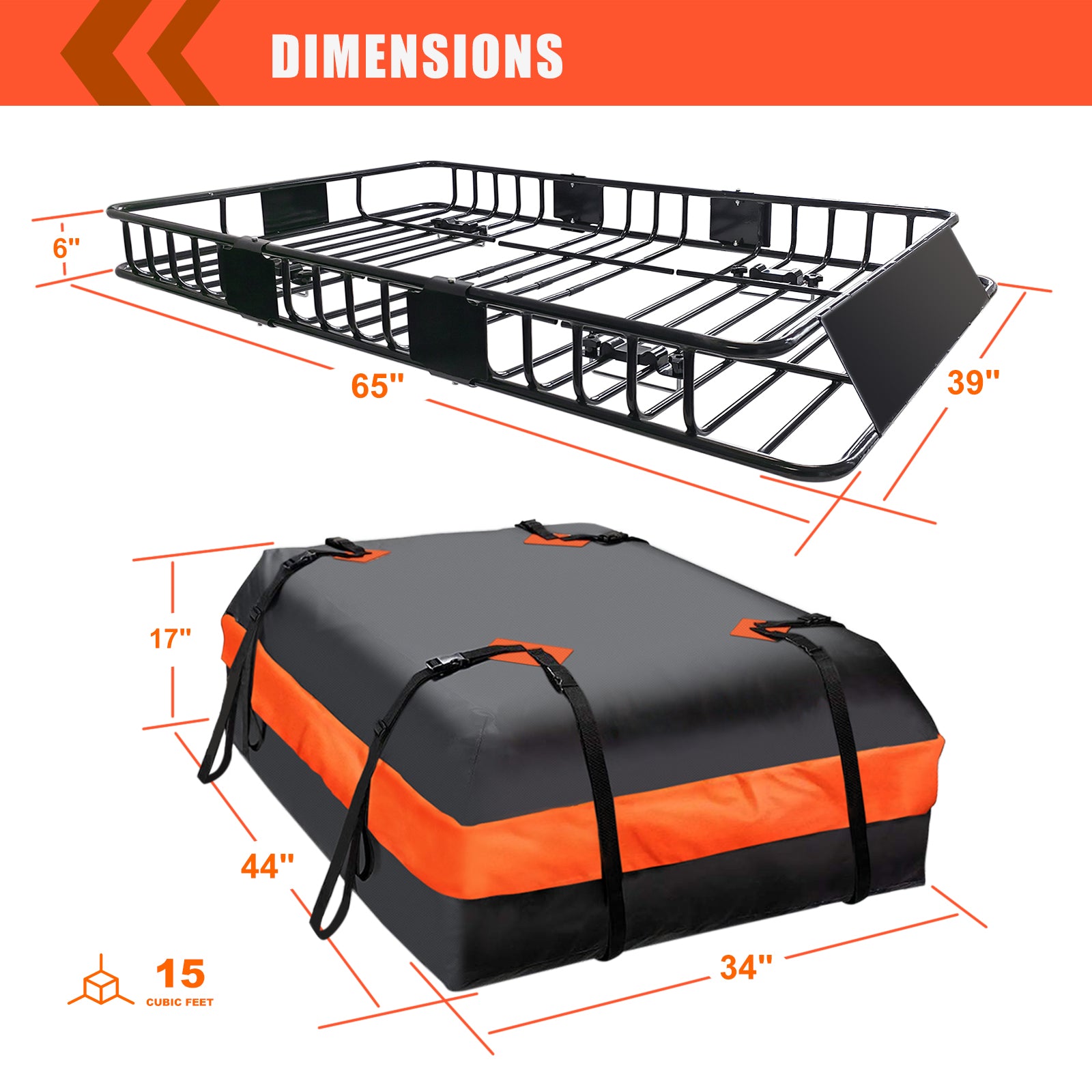 MeeFar Roof Rack Carrier Basket Universal Rooftop 65